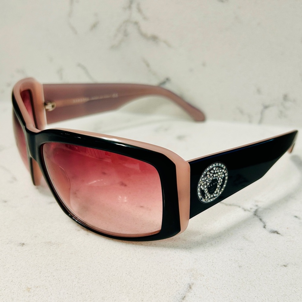 💎VERSACE💎 Black/Pink sunglasses w/crystal embellishments